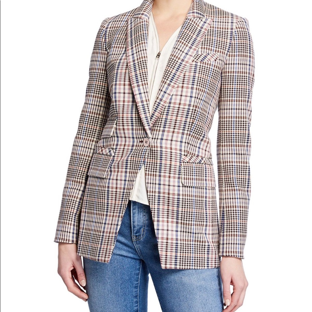 Veronica Beard Fuller Houndstooth Dickey blazer